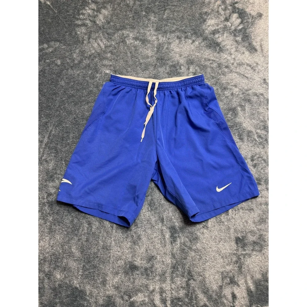 Nike Dri-FIT Athletic Shorts Medium Men Blue Mesh Panels Training Gym Running